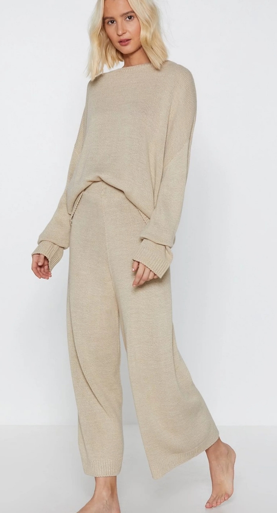 Nasty Gal Knitted Relaxed Lounge Set Size Small